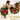 Photo Ukrainian painted Christmas decorations set, 2 pcs - Rooster and Chicken Ukrainian painted Christmas decorations set, 2 pcs - Rooster and Chicken