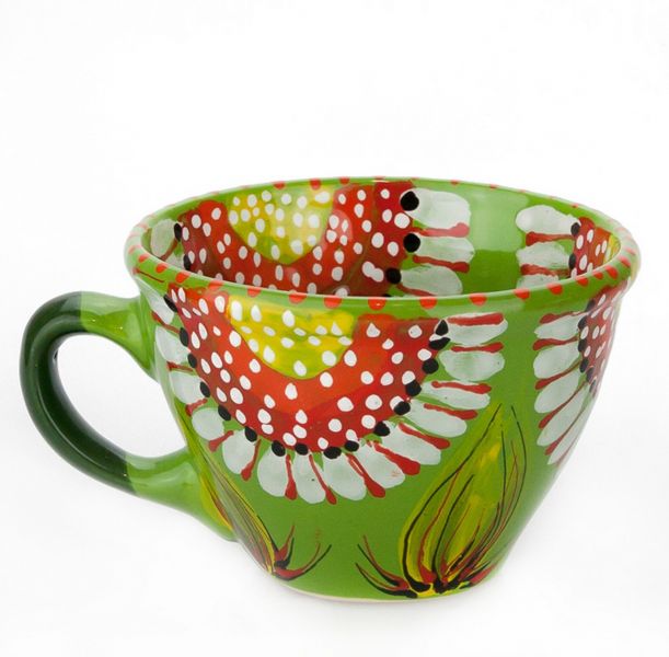 Lustige Getöpferte Tasse von Hand bemalt
