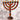 Photo Jewish candle holder menorah painted by hand Jewish candle holder menorah painted by hand
