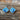Photo Wooden painted earrings with blue flowers - Ukrainian Art Wooden painted earrings with blue flowers - Ukrainian Art