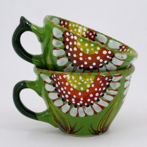 Funny pottery mug hand painted