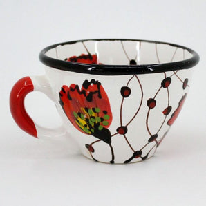 Extravagant ceramic cup painted by hand