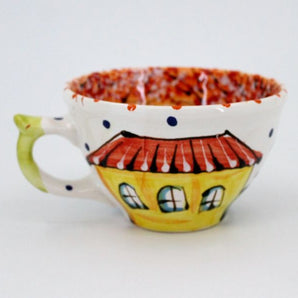 Beautiful ceramic teacup "Autumn City"