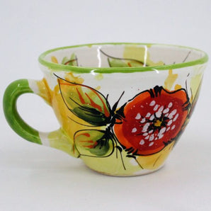 Beautiful ceramic teacup with poppies