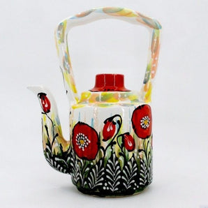 Hand-painted ceramic coffee pot "Poppies"