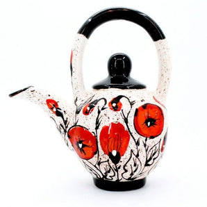 Pottery teapot "Poppy in the snow"