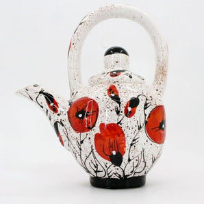 Original ceramic teapot "Poppy in the snow"