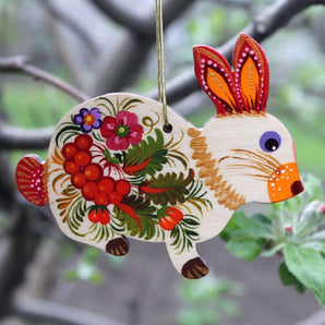 Easter bunny, handpainted easter ornament