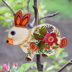 Easter bunny, handpainted easter ornament