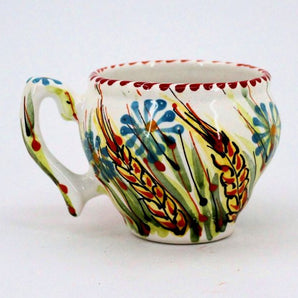 Beautiful ceramic teacup with spikelets