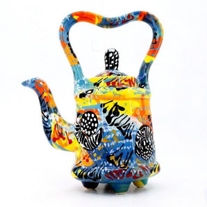 Original ceramic teapot with abstraction