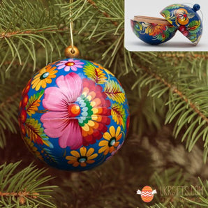 Hand-painted Christmas tree ball 7 cm to open