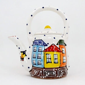 Design teapot made of clay (56), hand-painted