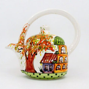 Colorful ceramic teapot (58), handmade