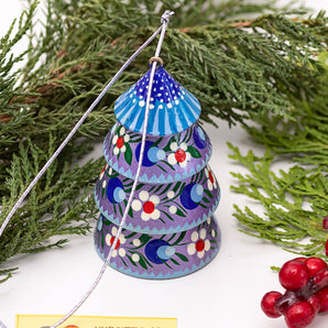 Schöner Christbaumschmuck -Glöckchen - Tannenbäumchen aus Holz