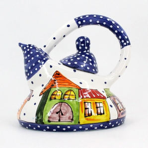 Pottery teapot (64), hand-painted