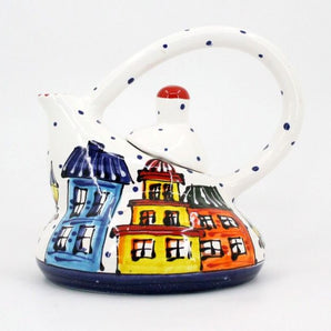 Design teapot made of clay (66), hand-painted