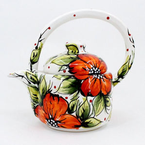 Pottery teapot (79), hand-painted