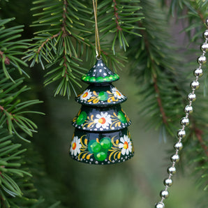 Wooden christmas bell - christmas tree, handmade