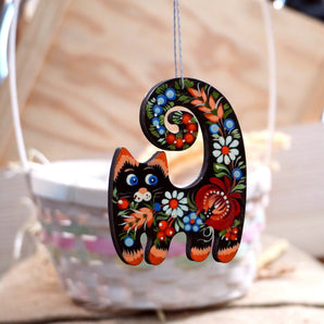 Black cat Christmas decoration handmade for cat lovers