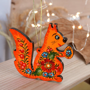 Traditional Christmas tree ornament "Squirrel", hand painted