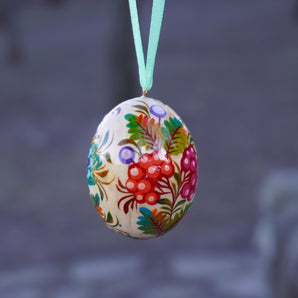 Original wooden Easter egg painted by hand