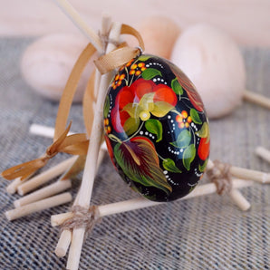 Wooden Easter egg with hand-painted bird