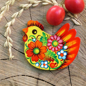 Magnet Chicken, original ukrainian painting