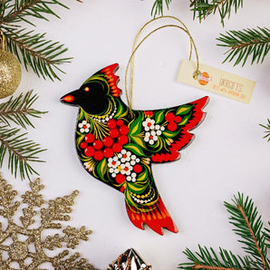 Kardinal Vogel Weihnachtschmuck Handbemalt