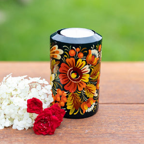 Bougeoir décoratif avec peinture ukrainienne