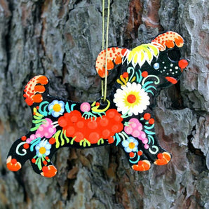 Animal tree ornaments Dog with ukrainian painting