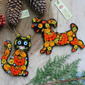 Exclusive Christmas ornaments Cat and Dog 2 pcs-Set