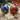 Hand-painted Christmas balls with floral ornaments, set of 2, 8 cm