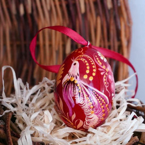 Ukrainian Easter egg with fantasy bird motive - traditional Pysanka