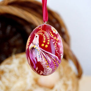 Ukrainian Easter egg with fantasy bird motive - traditional Pysanka