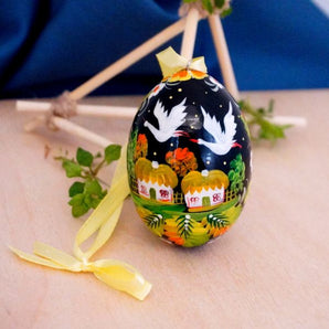 Ukrainian Easter egg with country house motive , homemade