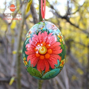 Ukrainian Easter egg painted with flower pattern