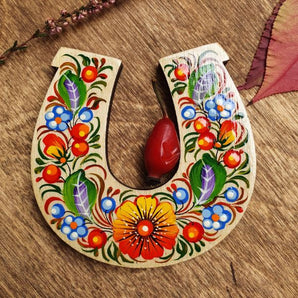 Lucky charm horseshoe magnet, traditional handicraft