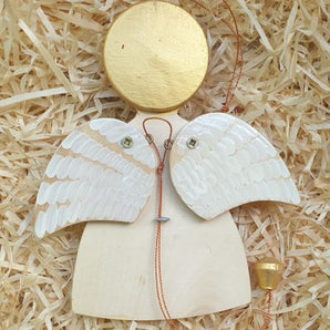 Wooden Jumping jack Christmas angel wall decoration