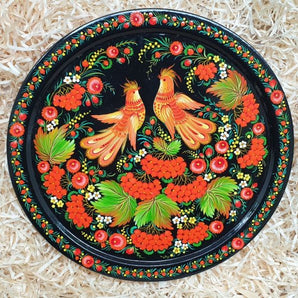 Wall plate decoration made of wood "Lovers", hand-painted