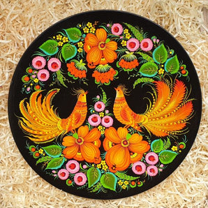 Wooden wall plate "Love", Ukrainian artistic handicraft