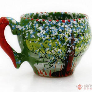 Original ceramic mug, hand painted, summer nature