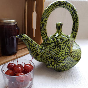 Exclusive ceramic teapot painted by hand