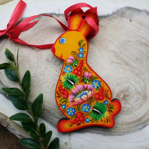 Hand painted Easter rabbit ornament