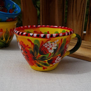 Colorful ceramic cup 0.5 L - handicrafts from Ukraine