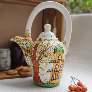 Original ceramic teapot "Autumn City"