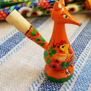 Wooden fox whistle, children's toy, handmade