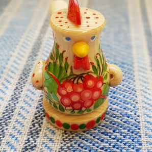 Children's wooden pipe rooster, Ukrainian handcraft