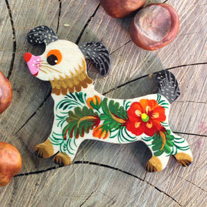 Dog - handmade wooden fridge magnets