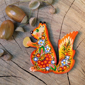 Squirrel fridge magnet - handmade animals magnets